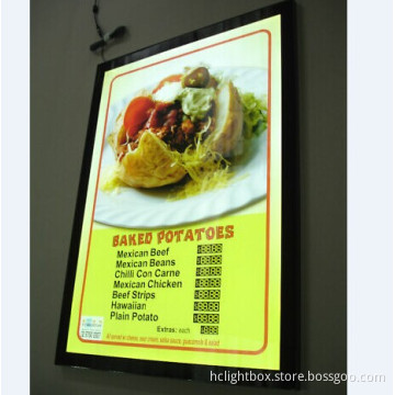 Restaurant Equipment Aluminum Frame Menu LED Light Box